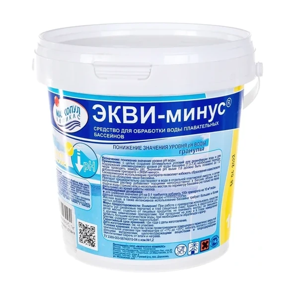 Средство для понижения уровня рН ЭКВИ-минус, 1 кг (ведро)