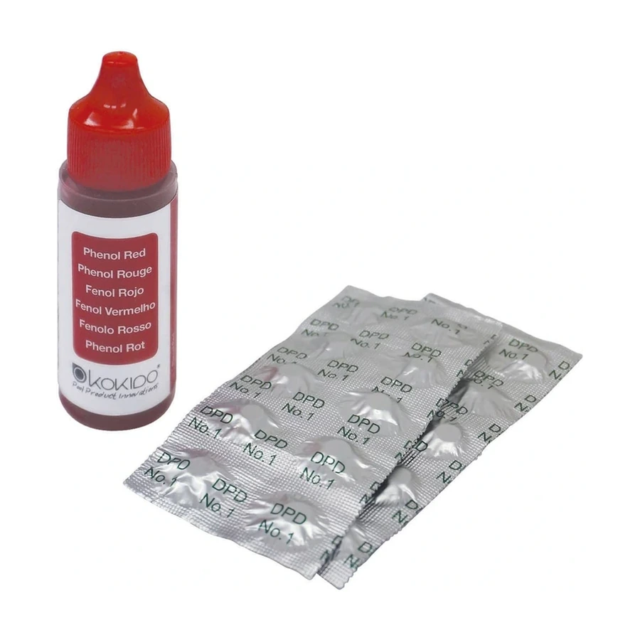 Таблетки + Капли Kokido K101CBX24 для тестера K029BU (20cc Phenol + 20pcs DPD) двухкомпонентный